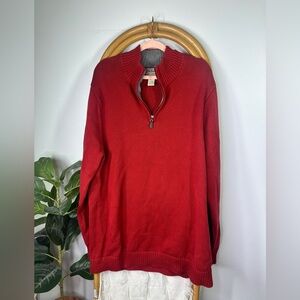 Mens L.L. Bean Red Half Zip sz XL Tall